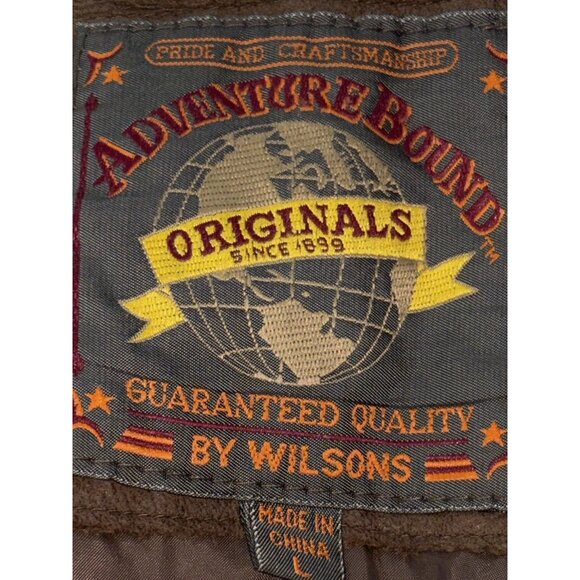 Vintage Wilsons Adventure Bound Leather Bomber Aviator Jacket Coat Men Large - Picture 12 of 15